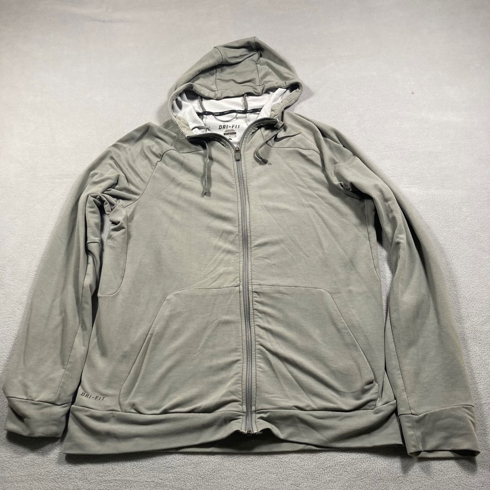 Nike Hoodie Mens Medium Gray Dri-FIT